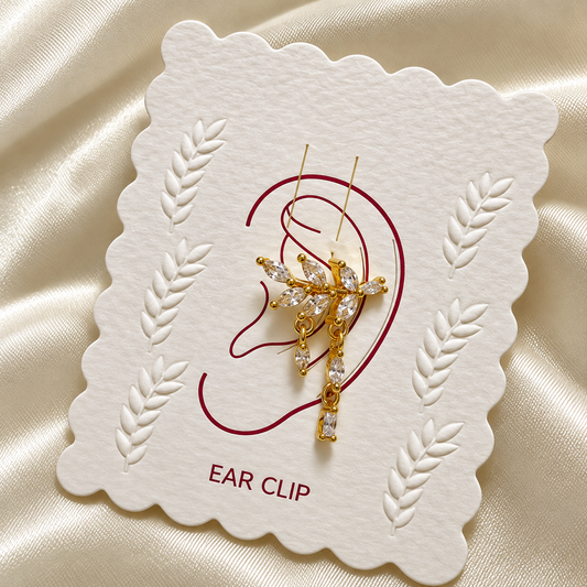 Crystal Leaf Ear Cuff( One Side)