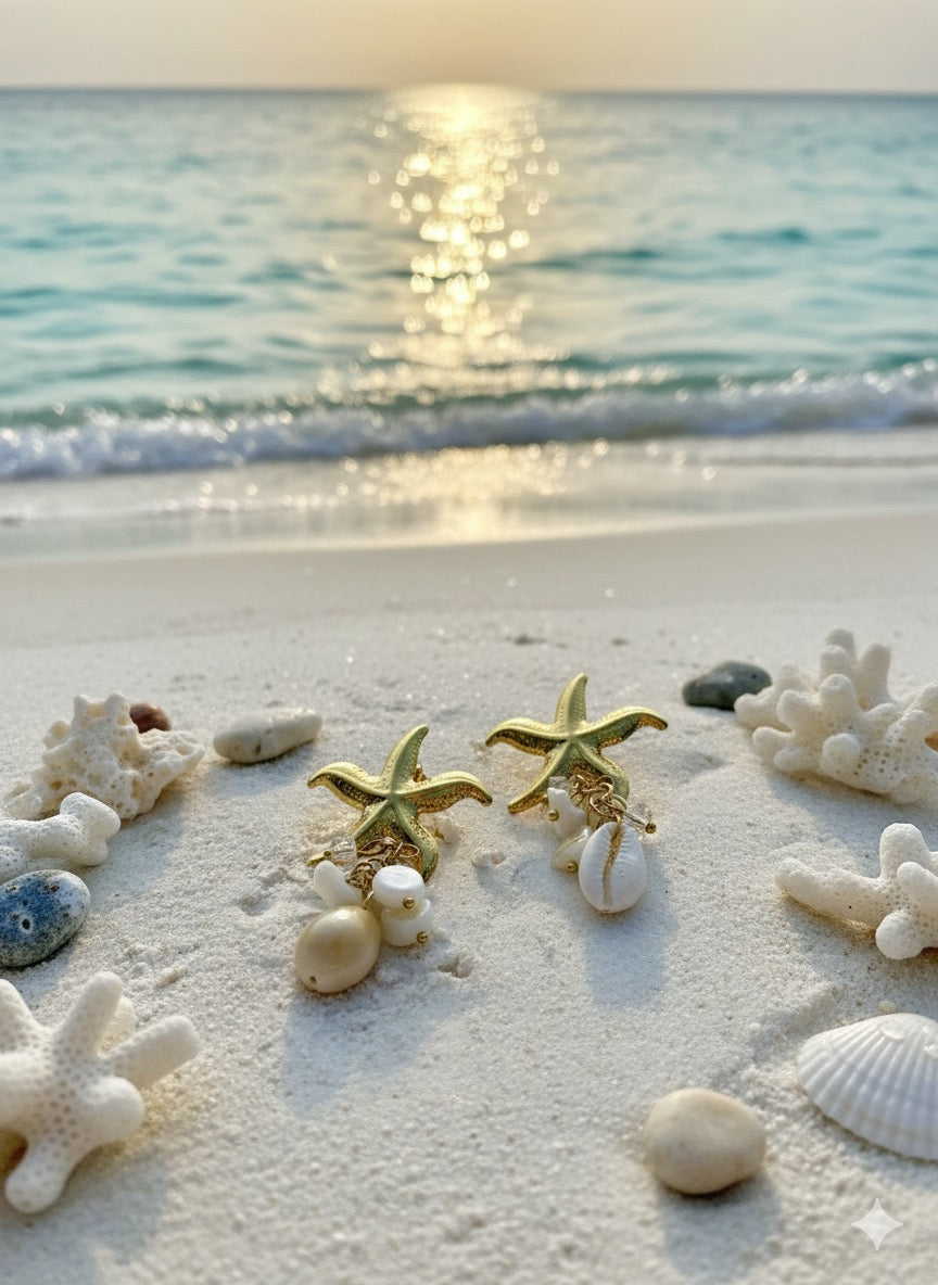 Starfish Statement Beach Earrings