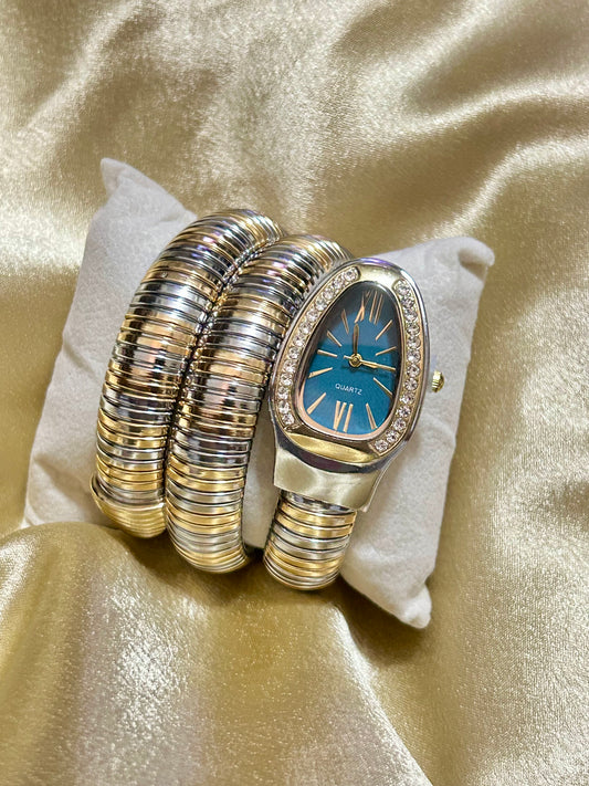 Dual Tone Snake Watch(Green Dial)