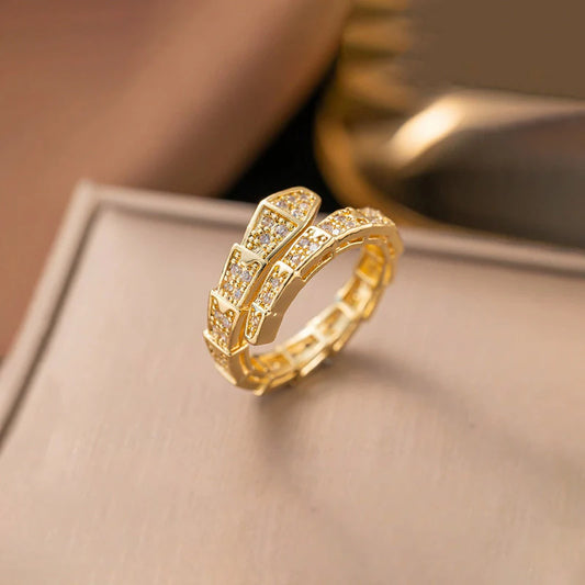Snake Diamond Adjustable Ring