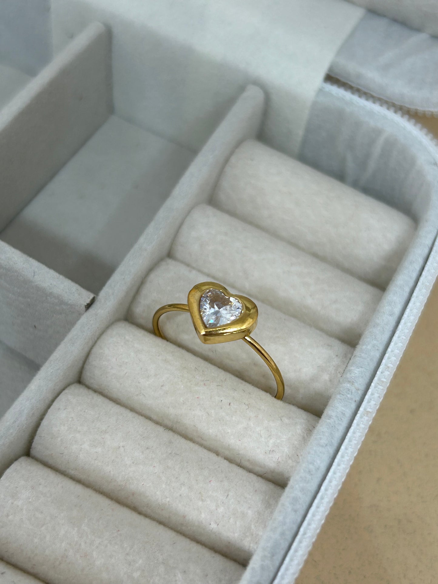 Sparkling Heart Solitaire Ring