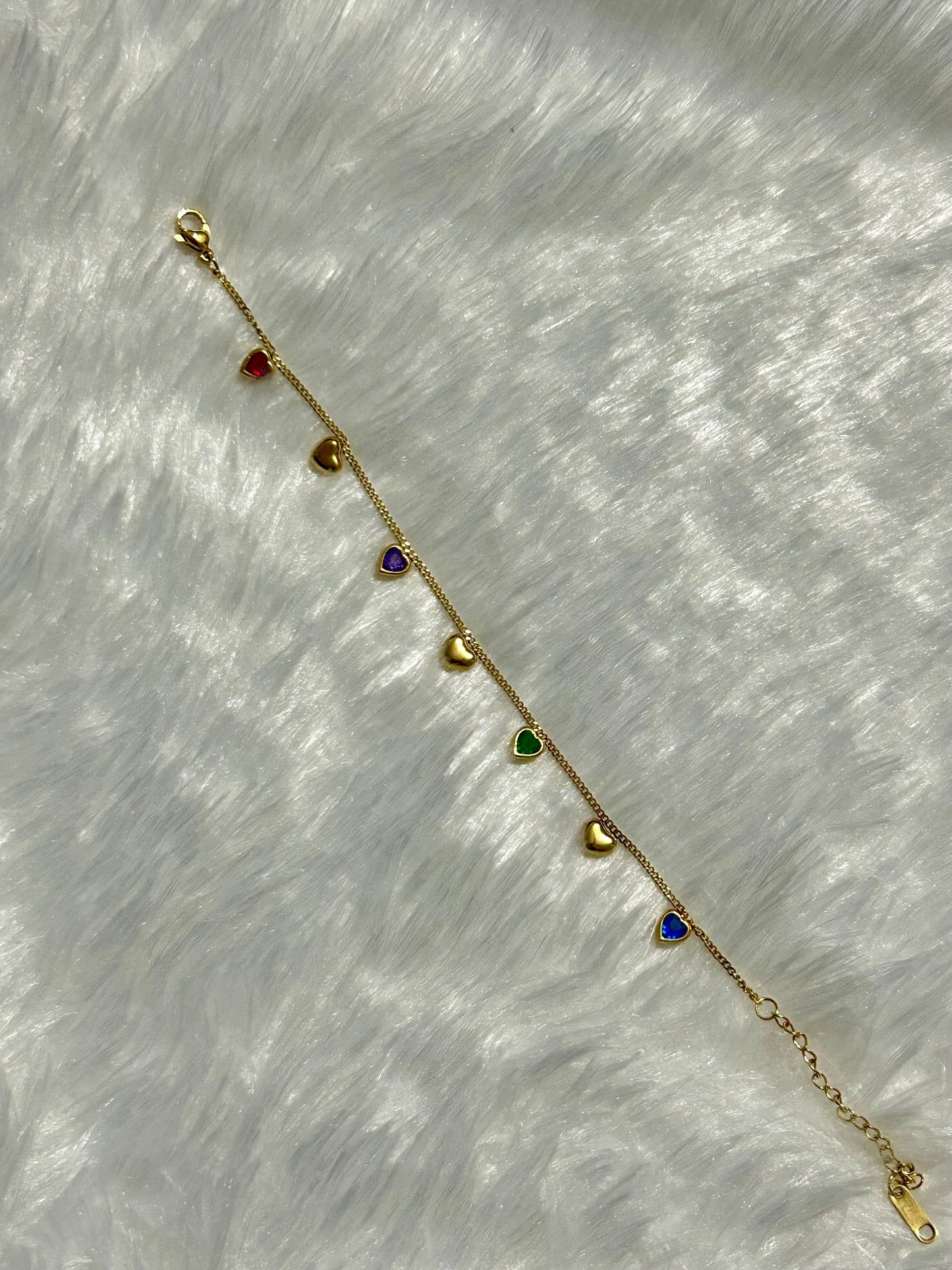 Multicoloured Hearts Bracelet