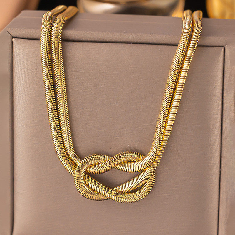Double Knotted Layered Chain Necklace