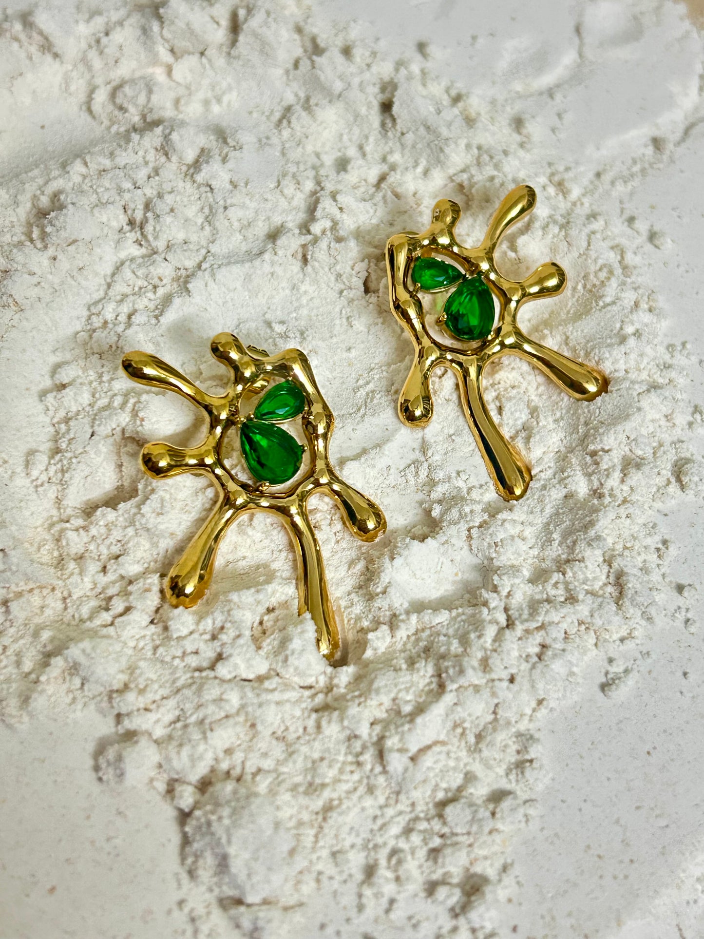 Emerald Splash Earrings