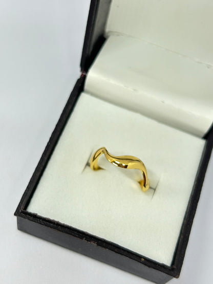 Golden Wave Adjustable Ring