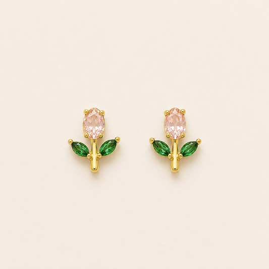 Pink Tulip Earrings