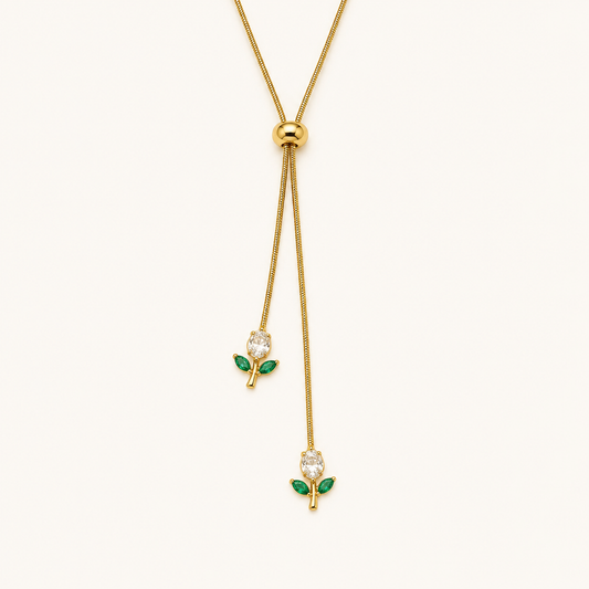 White Adjustable Tulip Necklace
