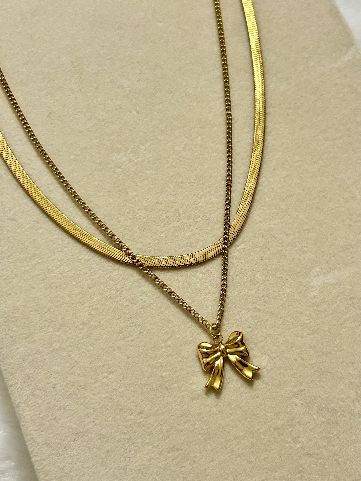 Layered Bow Necklace