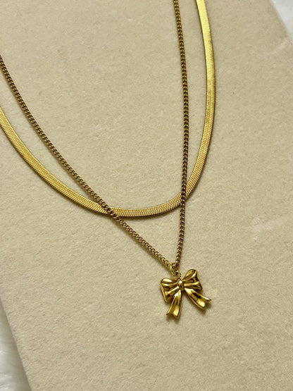 Layered Bow Necklace