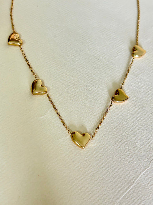 Golden Hearts Necklace