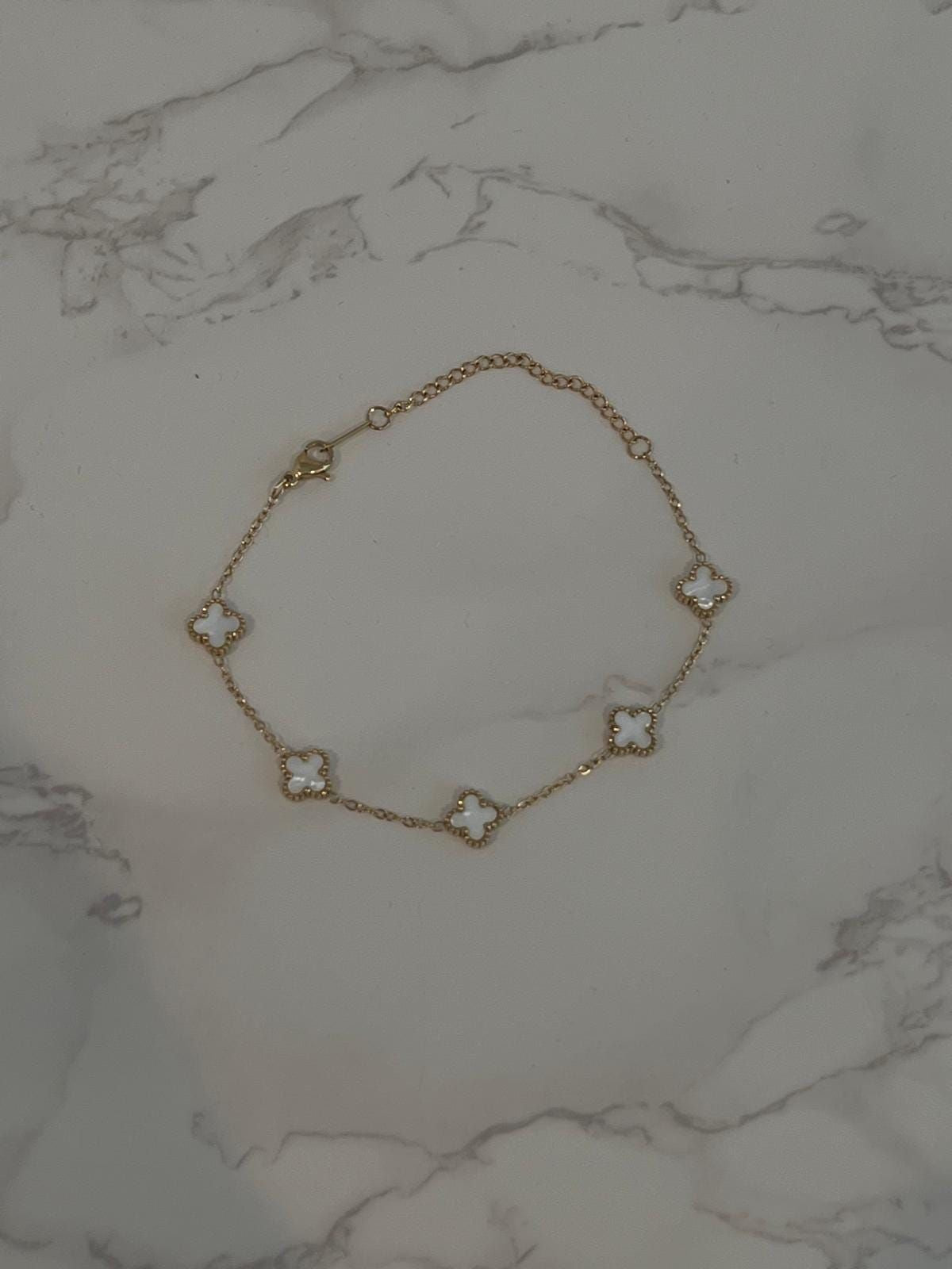 White Mini Clover Bracelet