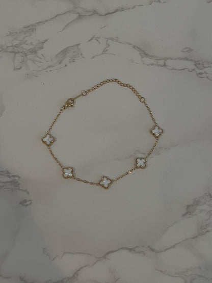 White Mini Clover Bracelet