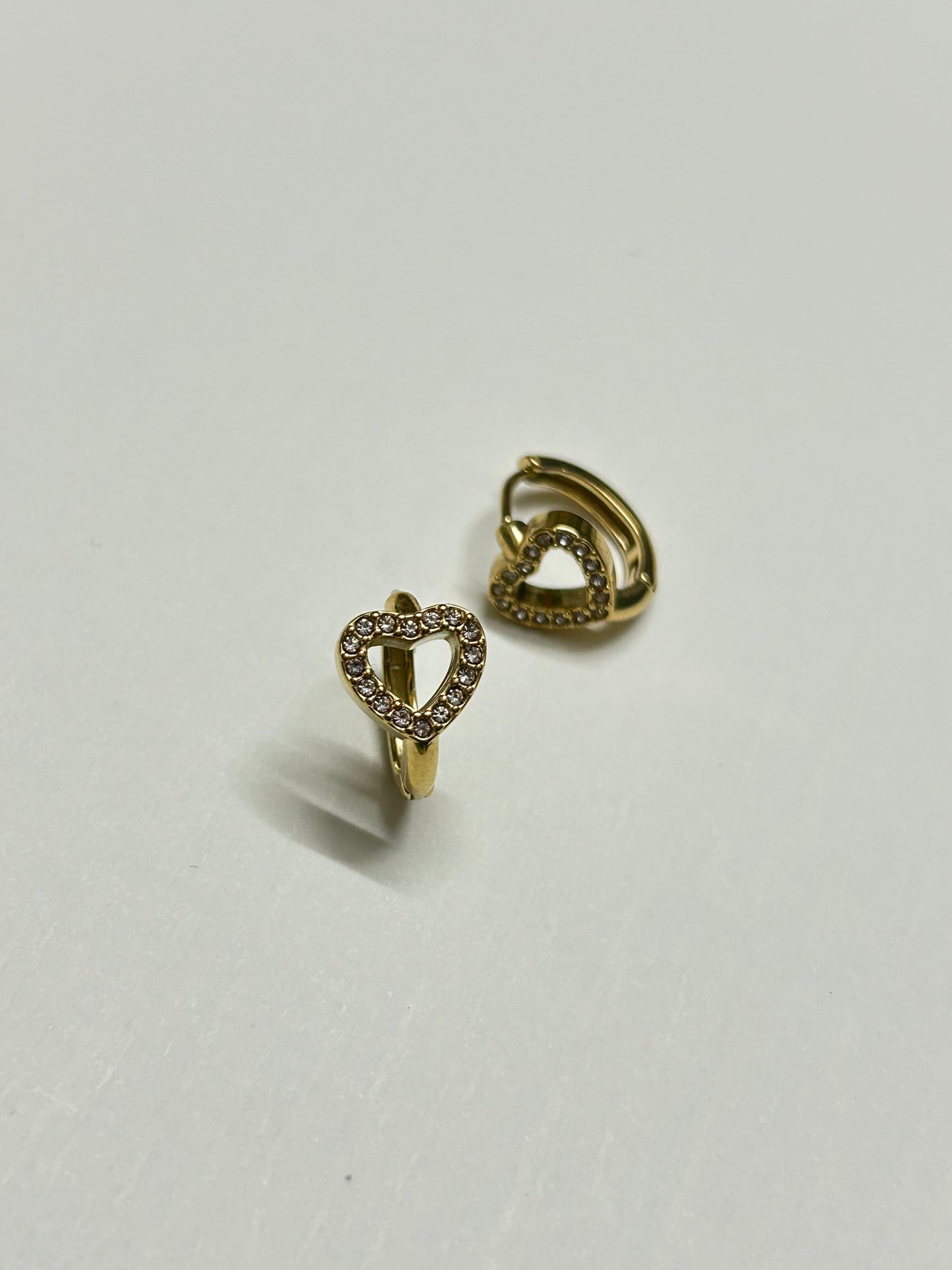 Diamond Heart Hoops