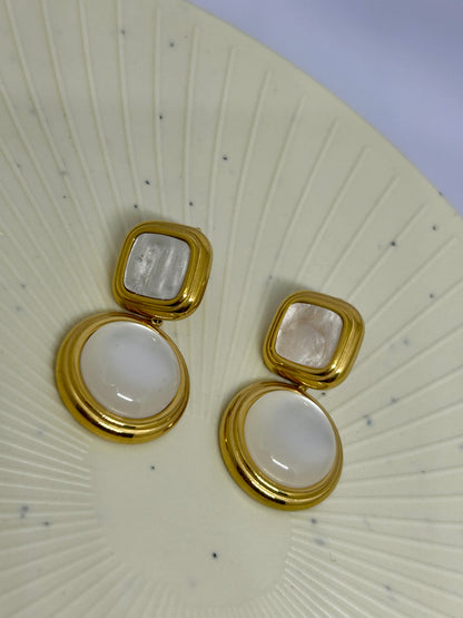 White Pearls Statement Earrings