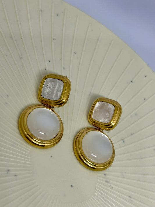 White Pearls Statement Earrings