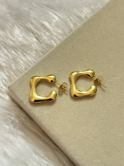 Melted Gold Hoops