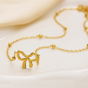 Anti Tarnish Infinity Bow Pendant