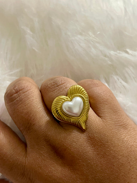 Heart with Pearl Ring