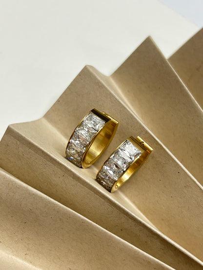 Chunky Diamond Hoops