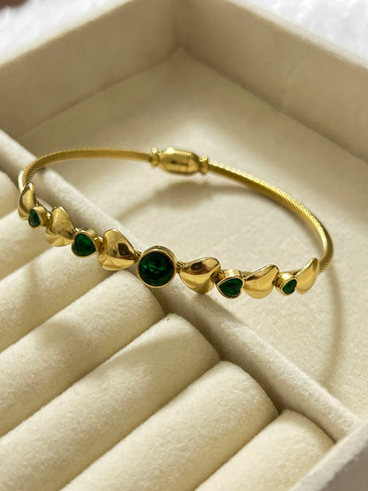 Green Hearts Bracelet