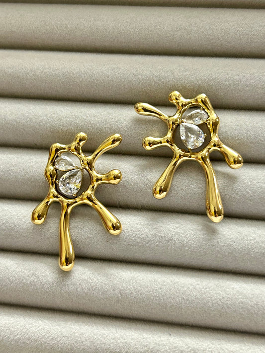 White Splash Earring