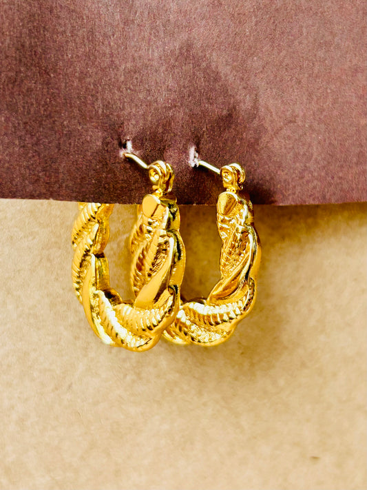 Anti Tarnish Rope Twist Hoops