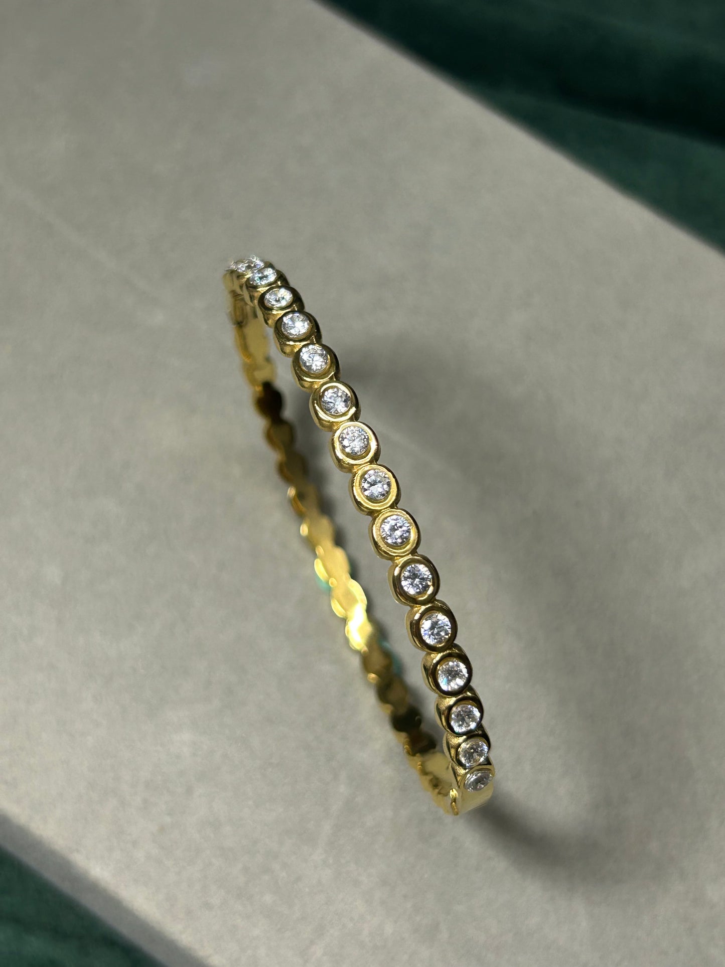 Gold Bezel CZ Tennis Bracelet