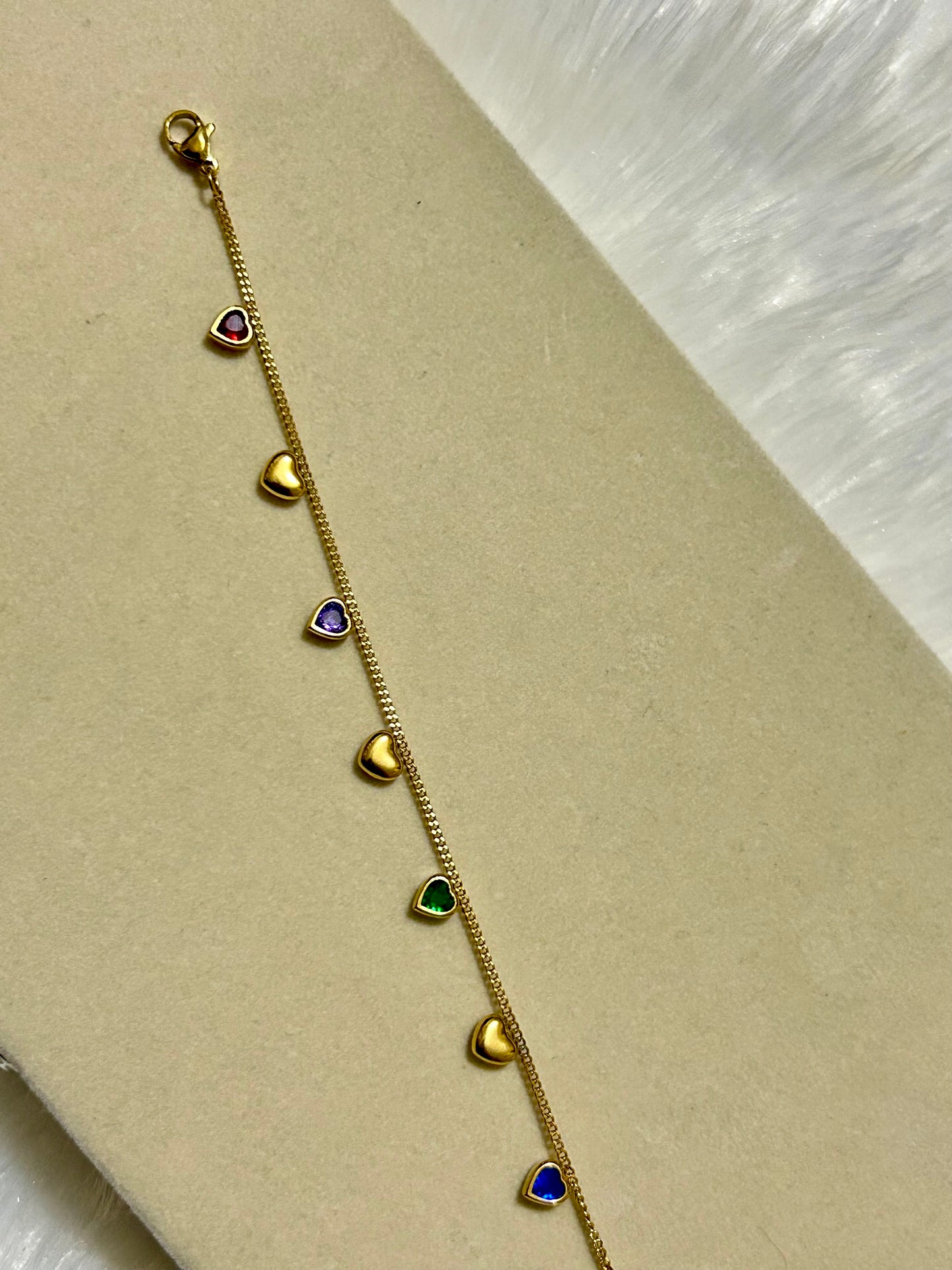 Multicoloured Hearts Bracelet