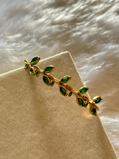 Emerald Leaf Bracelet