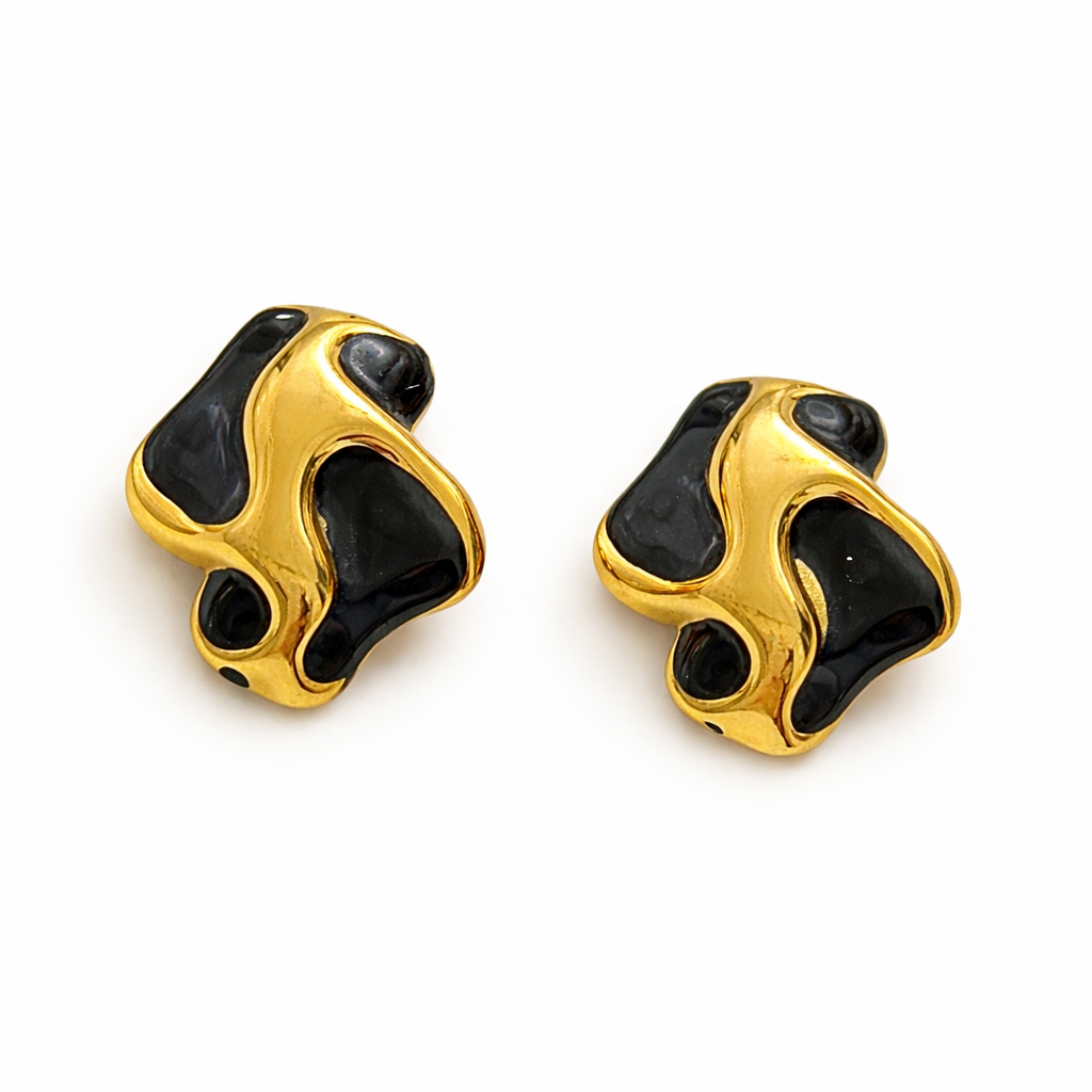 Black Liquid Statement Studs