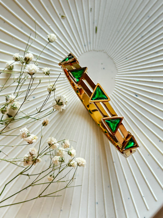 Emerald Triangle Bracelet