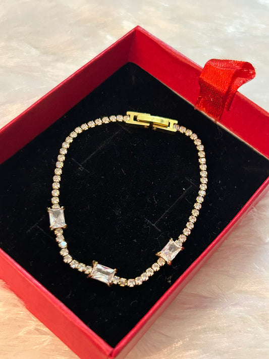 Tennis With Rectangular Diamond Bracelet