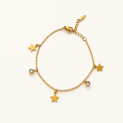 Star & Diamonds Chain Bracelet