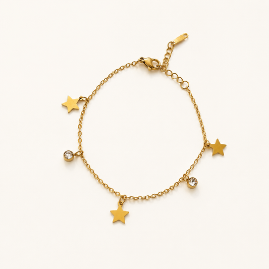 Star & Diamonds Chain Bracelet