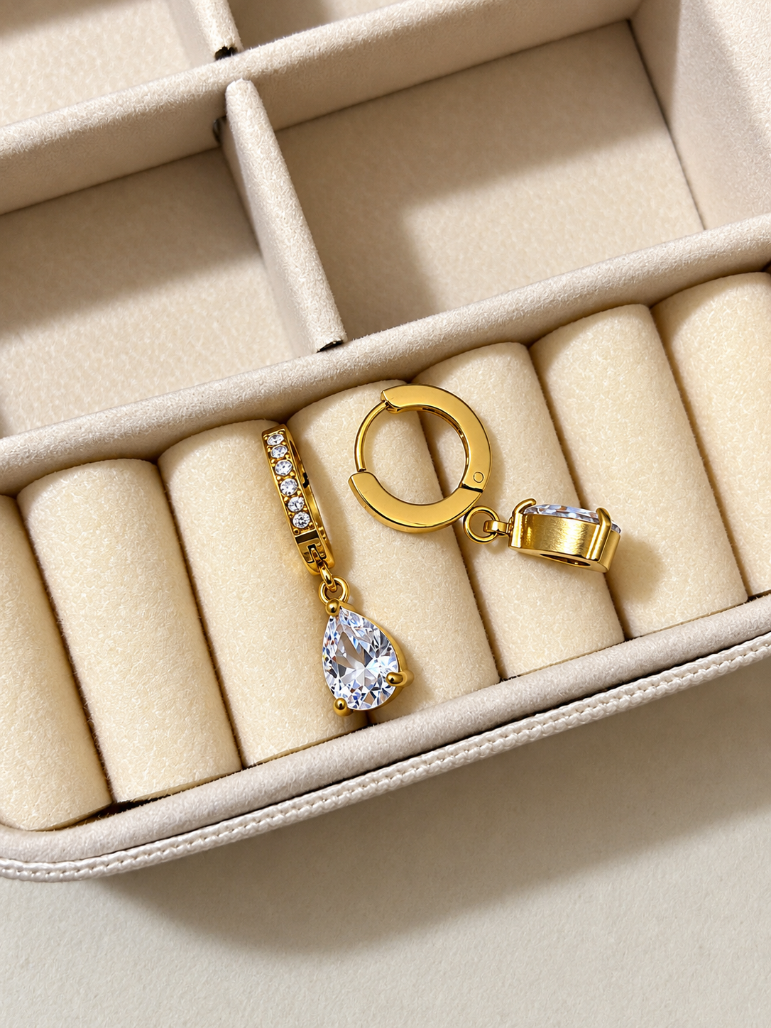 Crystal Teardrop Huggies