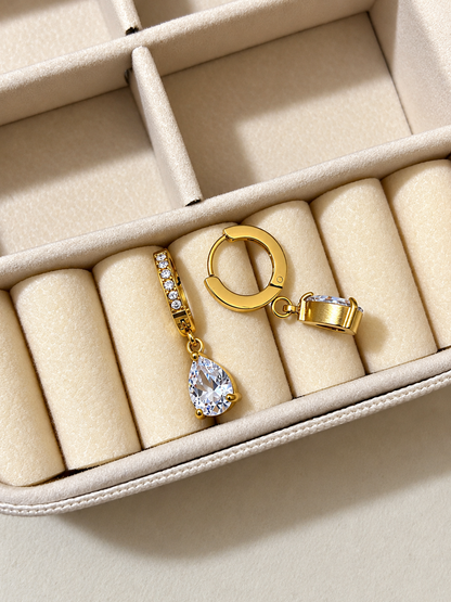 Crystal Teardrop Huggies