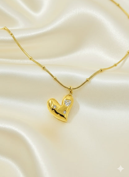 Golden Glow Heart Necklace
