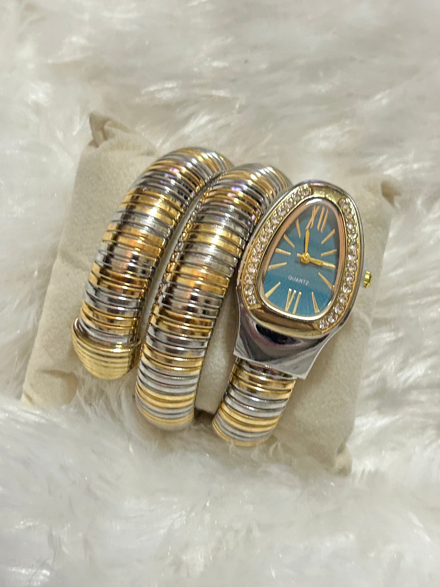 Dual Tone Snake Watch(Green Dial)