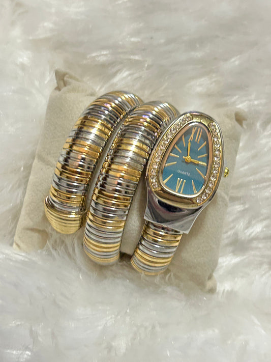 Dual Tone Snake Watch(Green Dial)