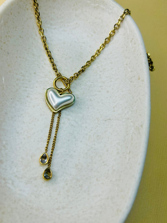 Open Heart Drop Anti Tarnish Necklace