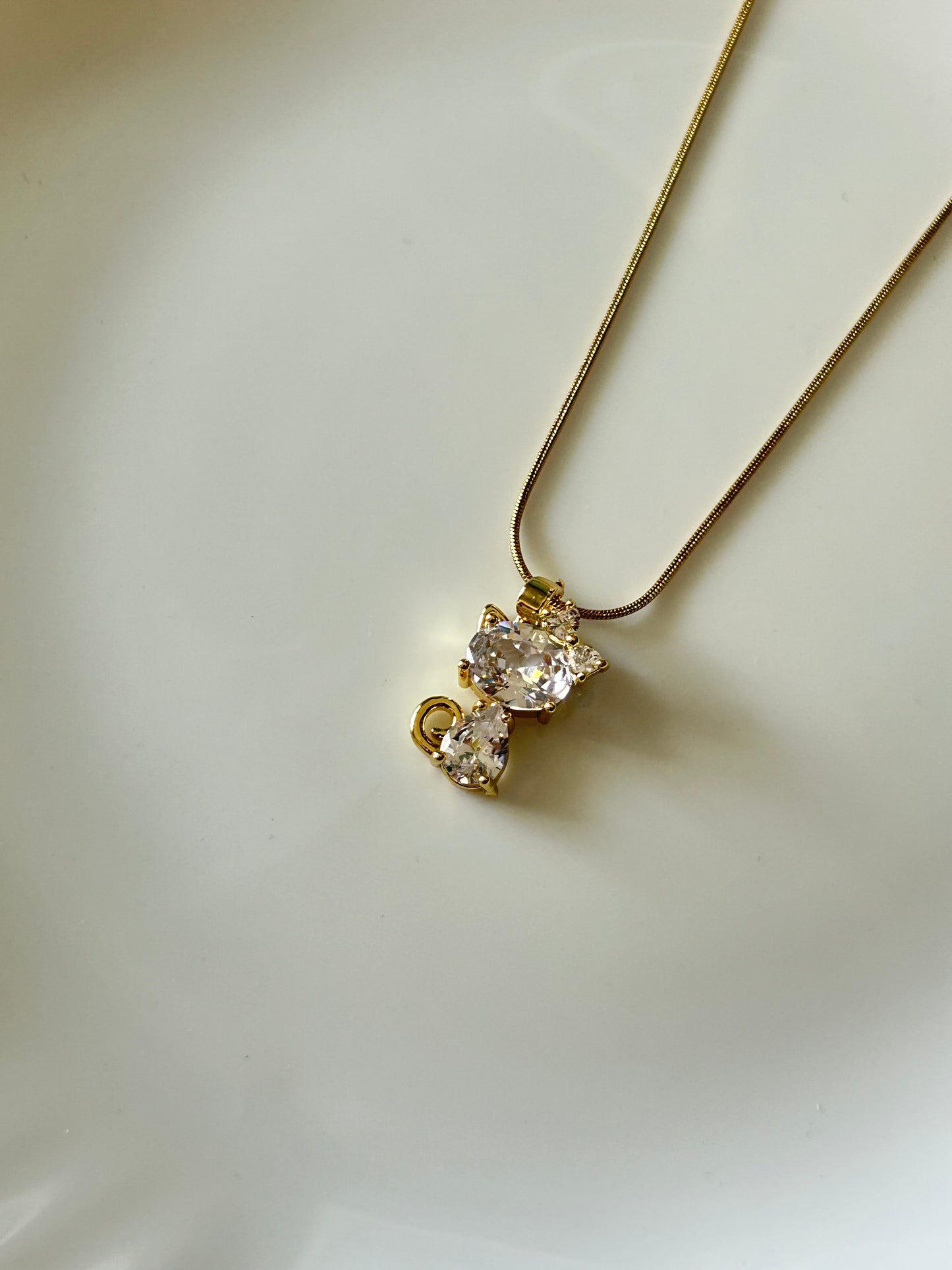 Diamond Kitten Necklace