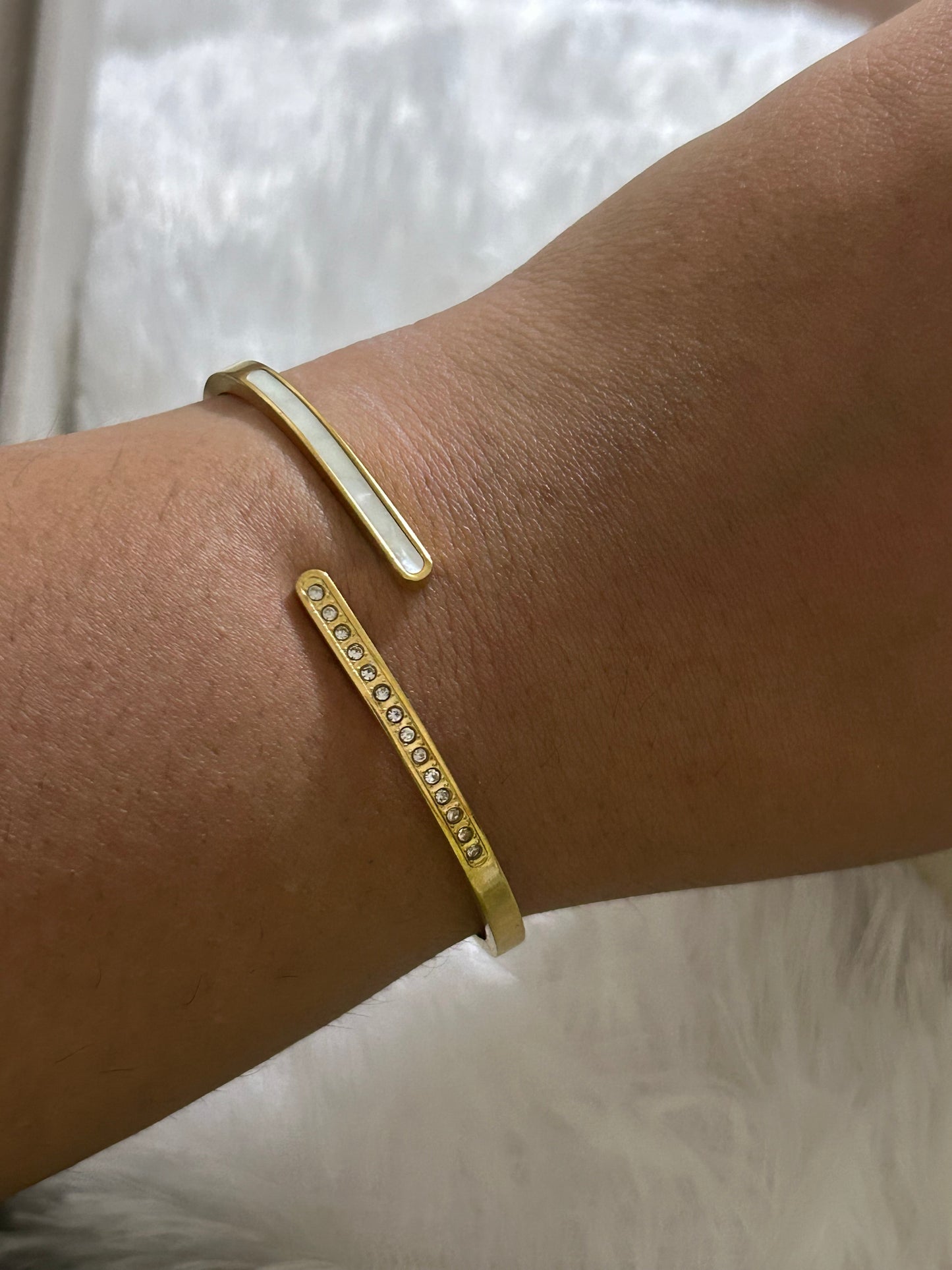 White Enamel with Diamond Bracelet