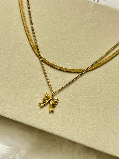 Layered Bow Necklace