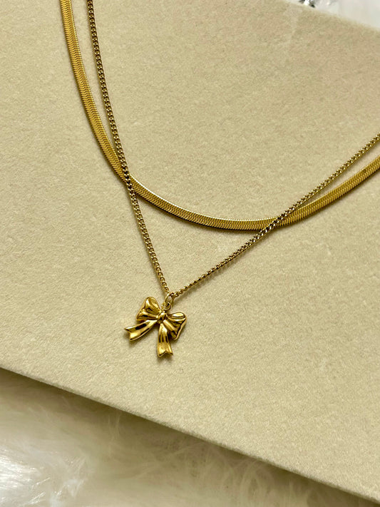 Layered Bow Necklace
