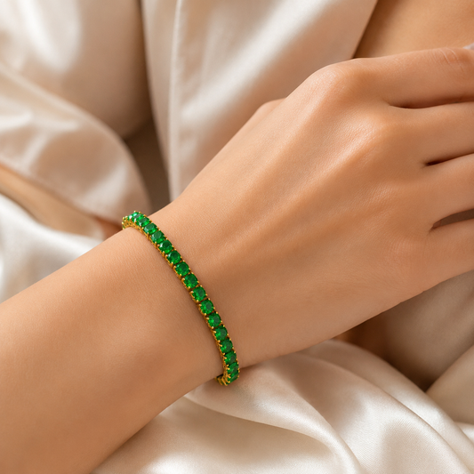 Green Tennis Bracelet