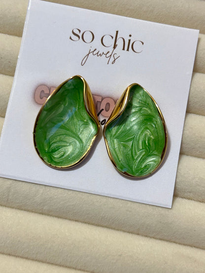 Emerald Leaf Earrings