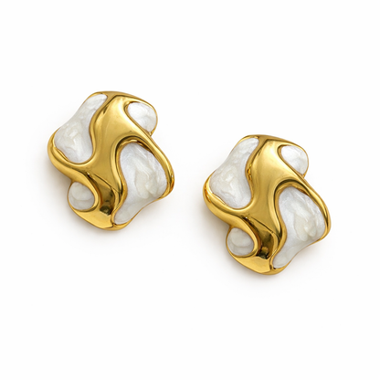 White Liquid Statement Studs