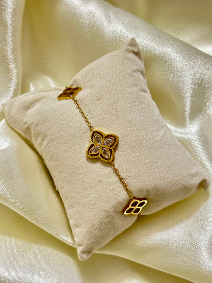 Golden Clover Diamond Bracelet