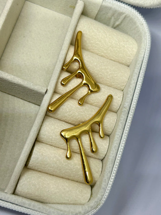 Molten Droplet Cuff Earrings