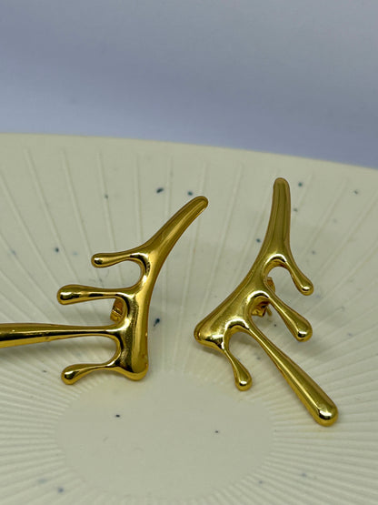 Molten Droplet Cuff Earrings